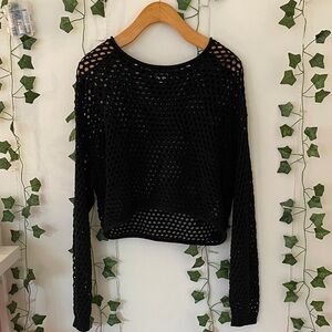 Women’s GARAGE Black Mesh Knit Top (Size XS)